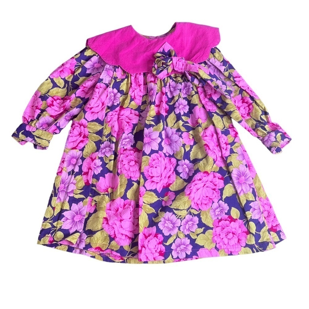 Vintage Floral Long Sleeve Dress Size 2